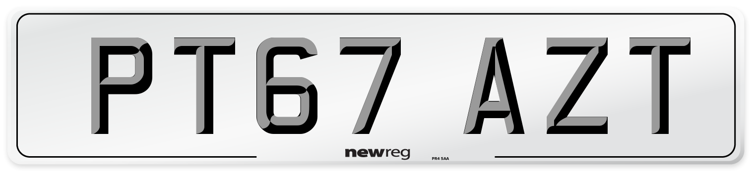 PT67 AZT Number Plate from New Reg
